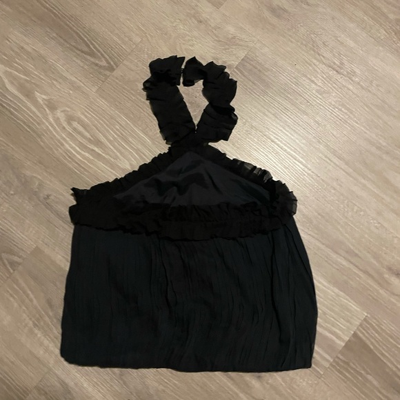 Silk Ruffle Halter Top - Picture 4 of 8